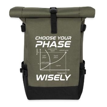 Tripelpunkt Phasendiagramm Thermodynamik Nerd - Rolltop Rucksack - Olive/Schwarz - Vorne