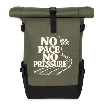No Pace No Pressure - Roll Top Backpack - olive/black - Front