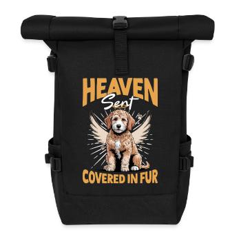 Goldendoodle Dog Breed - Roll Top Backpack - black - Front