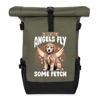 Goldendoodle Dog Breed - Roll Top Backpack - olive/black - Front