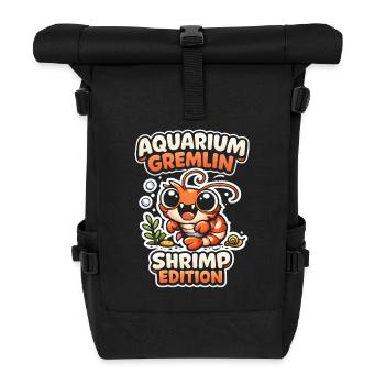 Aquarium-Gremlin | Garnelen Hobby - Rolltop Rucksack - Schwarz - Vorne