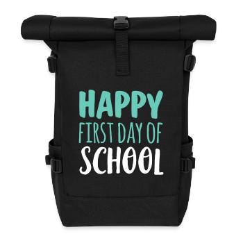 Bright First Day of School - Roll Top Backpack - black - Front