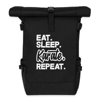 Eat Sleep Karate Repeat Martial Arts Training - Roll Top Backpack - black - Front