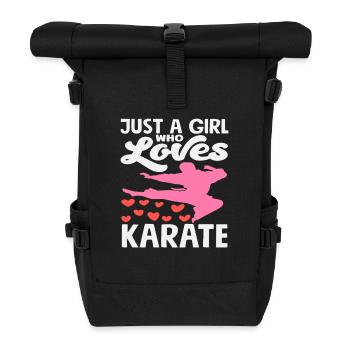 Just a girl who loves karate martial arts - Roll Top Backpack - black - Front