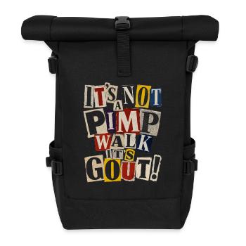 Colorful Letter Collage Typography - Roll Top Backpack - black - Front