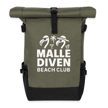 Malle Diven Beach Club Flamingo Mallorca Party - Rolltop Rucksack - Olive/Schwarz - Vorne
