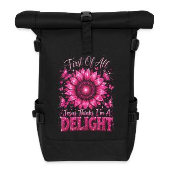 Tout d’abord, Jésus pense que je suis un vrai délice - Sac à dos roll top - noir - Devant