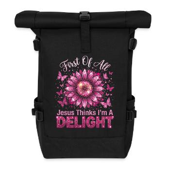 Tout d’abord, Jésus pense que je suis un vrai délice - Sac à dos roll top - noir - Devant