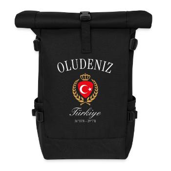 Ölüdeniz Türkei Wappen Krone – Reise Souvenir - Rolltop Rucksack - Schwarz - Vorne