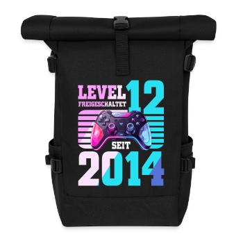 12. Geburtstag Gaming Gamer - Rolltop Rucksack - Schwarz - Vorne
