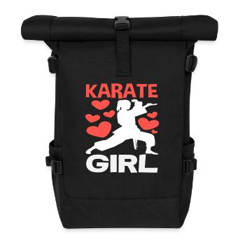 Karate Girl Martial Arts Love Hearts Training - Roll Top Backpack - black - Front