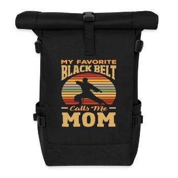 My favorite black belt calls me mom - Roll Top Backpack - black - Front