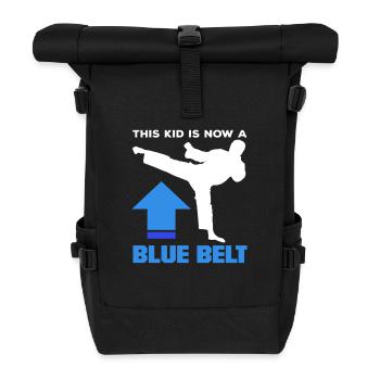 This kid is now blue belt karate - Roll Top Backpack - black - Front