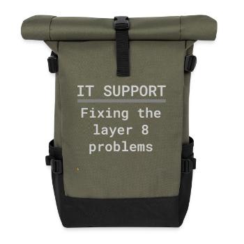 IT Support: Fixing Layer 8 Problems - Roll Top Backpack - olive/black - Front
