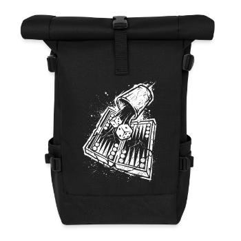 Backgammon | Board Game | Gift - Roll Top Backpack - black - Front