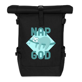 Nap God Sloth – Teen Chill Vibes - Roll Top Backpack - black - Front