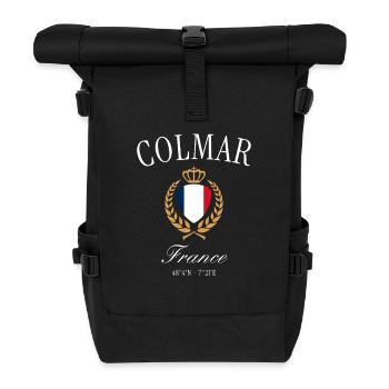 Colmar Frankreich Wappen Krone – Reise Souvenir - Rolltop Rucksack - Schwarz - Vorne
