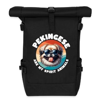 Lustige Pekinese Sprüche - Rolltop Rucksack - Schwarz - Vorne