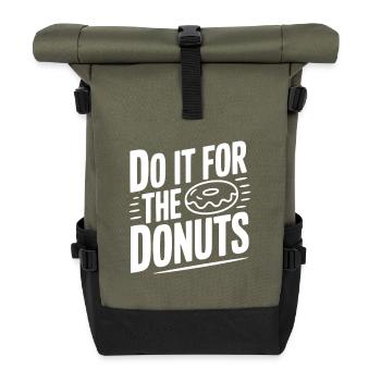 Faites-le pour les beignets - Sac à dos roll top - olive/noir - Devant