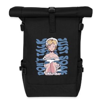 Onsen Hot Spring Bath Dont Talk Just Soak - Roll Top Backpack - black - Front