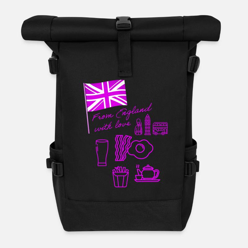 EXANGLIA (Lila) - Rolltop Rucksack - Schwarz