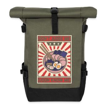Dont Judge Me Udon Know Me - Roll Top Backpack - olive/black - Front