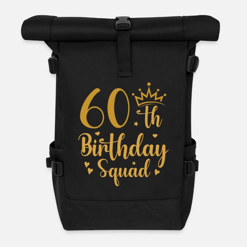 60th Birthday Squad - Roll Top Backpack - black