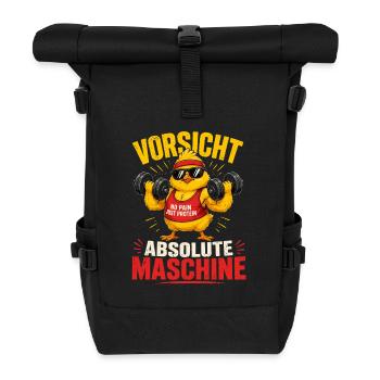 Attention : Absolute Machine, pas de douleur, juste des protéines - Sac à dos roll top - noir - Devant
