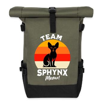 Team Sphynx Cat - Roll Top Backpack - olive/black - Front