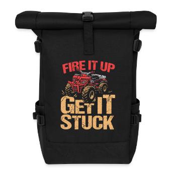 quad bike - Roll Top Backpack - black - Front