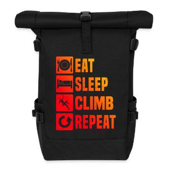 Sportklettern Geschenkidee für eine Bergsportlerin - Rolltop Rucksack - Schwarz - Vorne