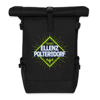 Ellenz-Poltersdorf an der Mosel Retro Weintrauben - Rolltop Rucksack - Schwarz - Vorne