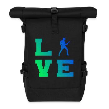 Gift idea for the guitarist with guitar playing - Roll Top Backpack - black - Front