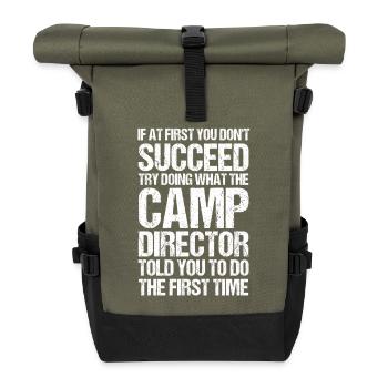 Camping Bonfire Camp Life Forest Camper - Roll Top Backpack - olive/black - Front