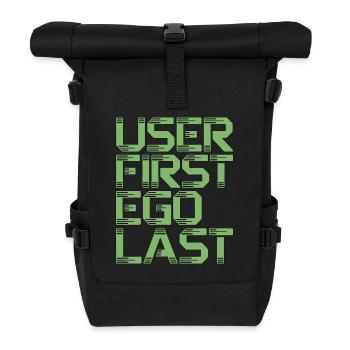 UX/UI Designer User First Ego Last Product Design - Rolltop Rucksack - Schwarz - Vorne