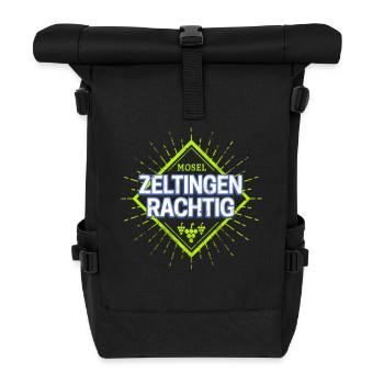 Zeltingen-Rachtig an der Mosel Retro Weintrauben - Rolltop Rucksack - Schwarz - Vorne