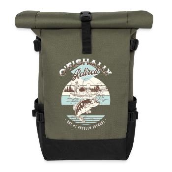 Pêche retirée à Ofishally - Sac à dos roll top - olive/noir - Devant