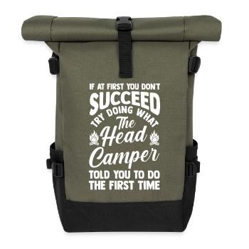 Camping Bonfire Camp Life Forest Camper - Roll Top Backpack - olive/black - Front