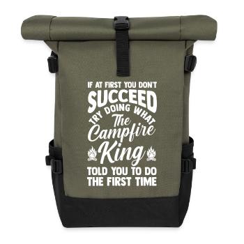 Camping Bonfire Camp Life Forest Camper - Roll Top Backpack - olive/black - Front