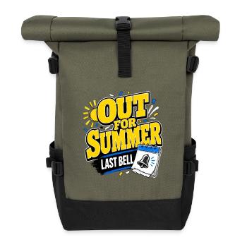 End of Year Gifts for Teachers, Out for Summer Las - Roll Top Backpack - olive/black - Front