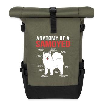 Samoyed Dog Samoyed - Roll Top Backpack - olive/black - Front