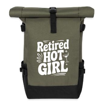 Retired Hot Girl - Roll Top Backpack - olive/black - Front