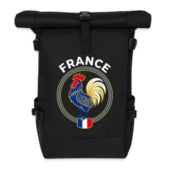 Blason France Coq Gaulois Drapeau - Sac à dos roll top - noir - Devant