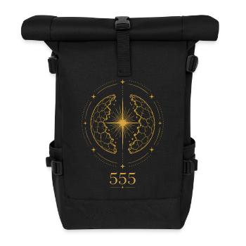 555 Kosmische Verschiebung - Rolltop Rucksack - Schwarz - Vorne
