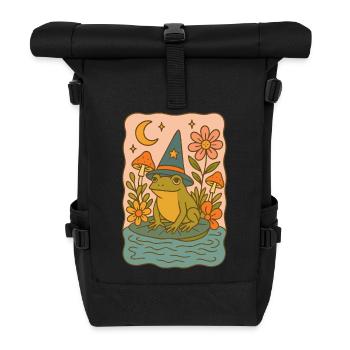 Titel (Englisch) Kawaii Hexenfrosch - Rolltop Rucksack - Schwarz - Vorne