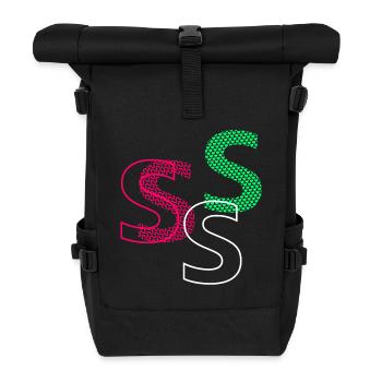 S Letter - Roll Top Backpack - black - Front