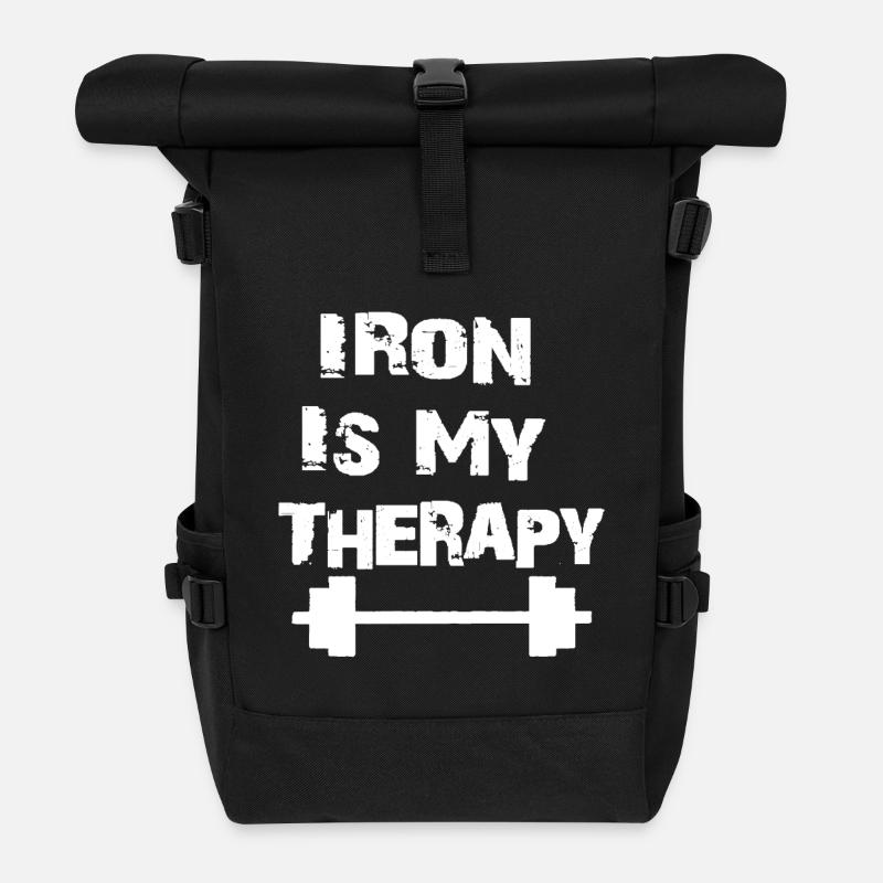 Iron Is My Therapy - Rolltop Rucksack - Schwarz