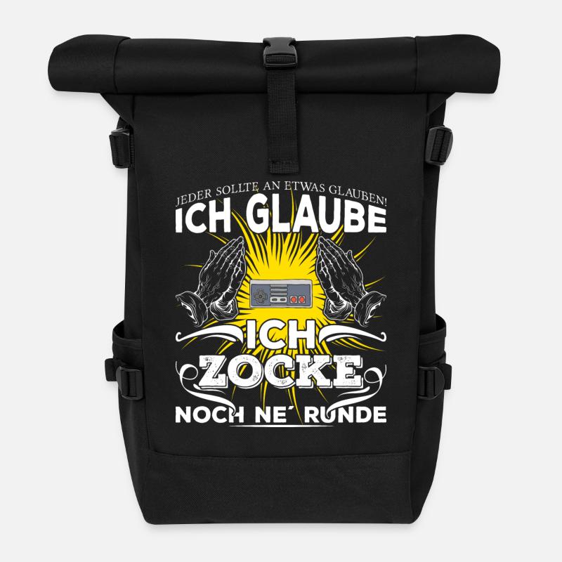 Ich glaube ich zocke noch ne Runde (hell) - Rolltop Rucksack - Schwarz