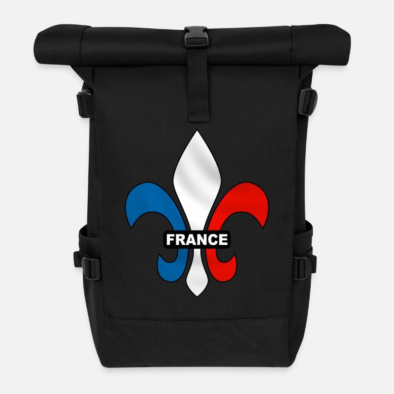 france - fleur de lys - Sac à dos roll top - noir