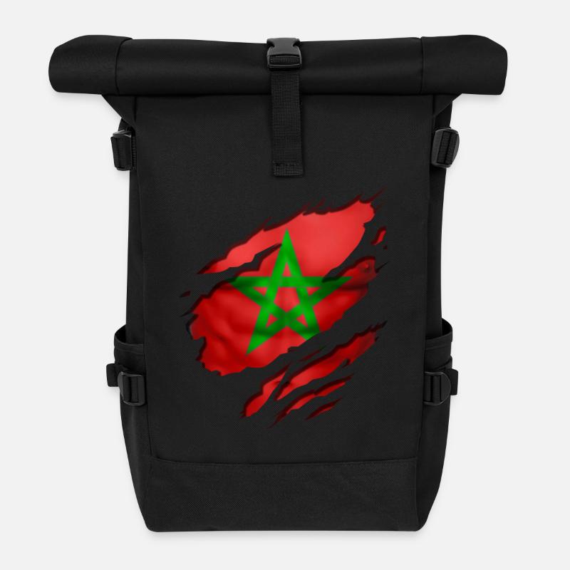 morocco maroc - Sac à dos roll top - noir